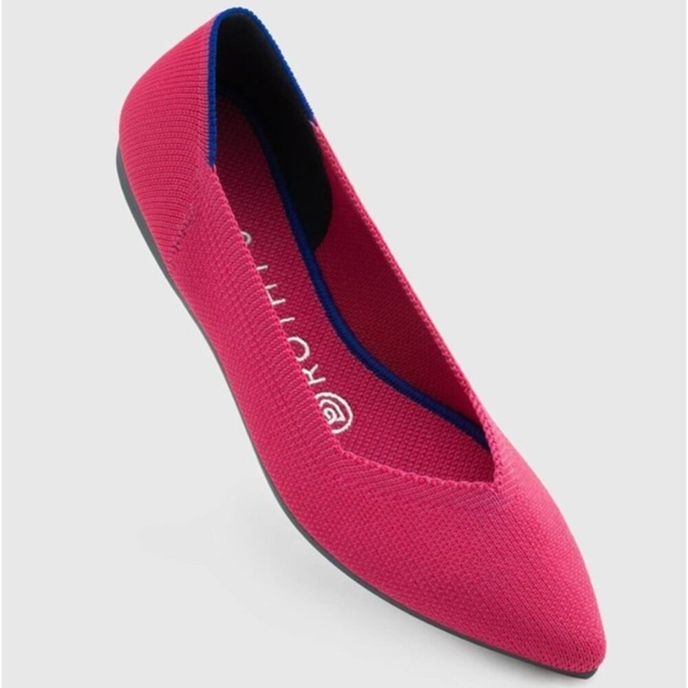 ROTHY'S The Point Ballet Flats in Retired Hot Pink Size 8.5 - Picture 3 of 7